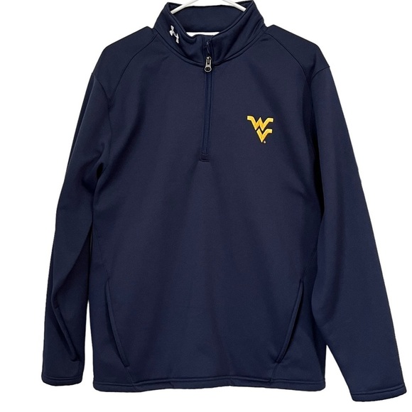 West Virginia Mountaineers Under Armour Quarter Zip Fleece-Lined Jacket - Picture 1 of 10